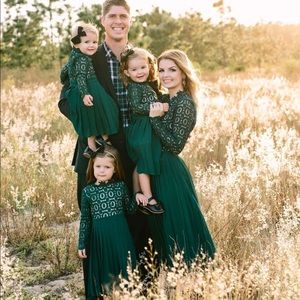 Mommy & me dresses in Hunter Green.